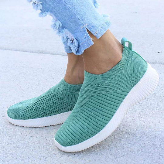 Damen atmungsaktive Sneaker mit elastischem Obermaterial und rutschfester Sohle EB