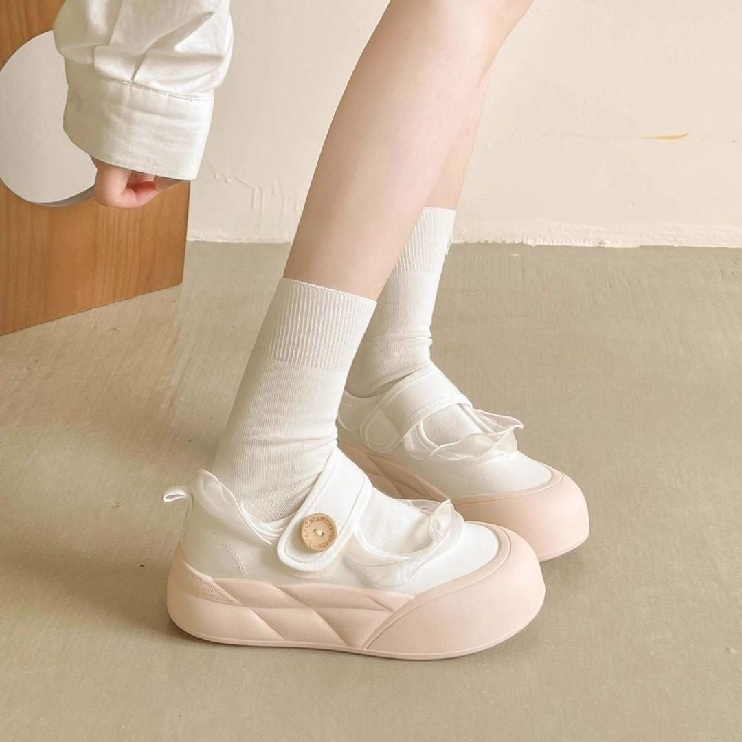 Damen bequeme Sneaker mit verstellbarem Klettverschluss und elastischem Obermaterial EB