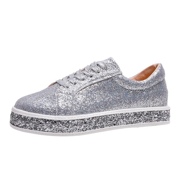 Damen Glitzernde Plateau-Sneaker EB