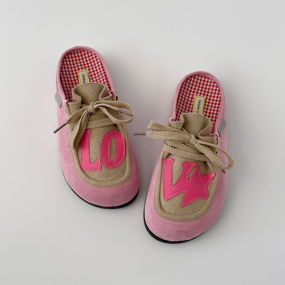 Damen modische Schnürschuhe mit ausgefallenem LOVE-Design EB