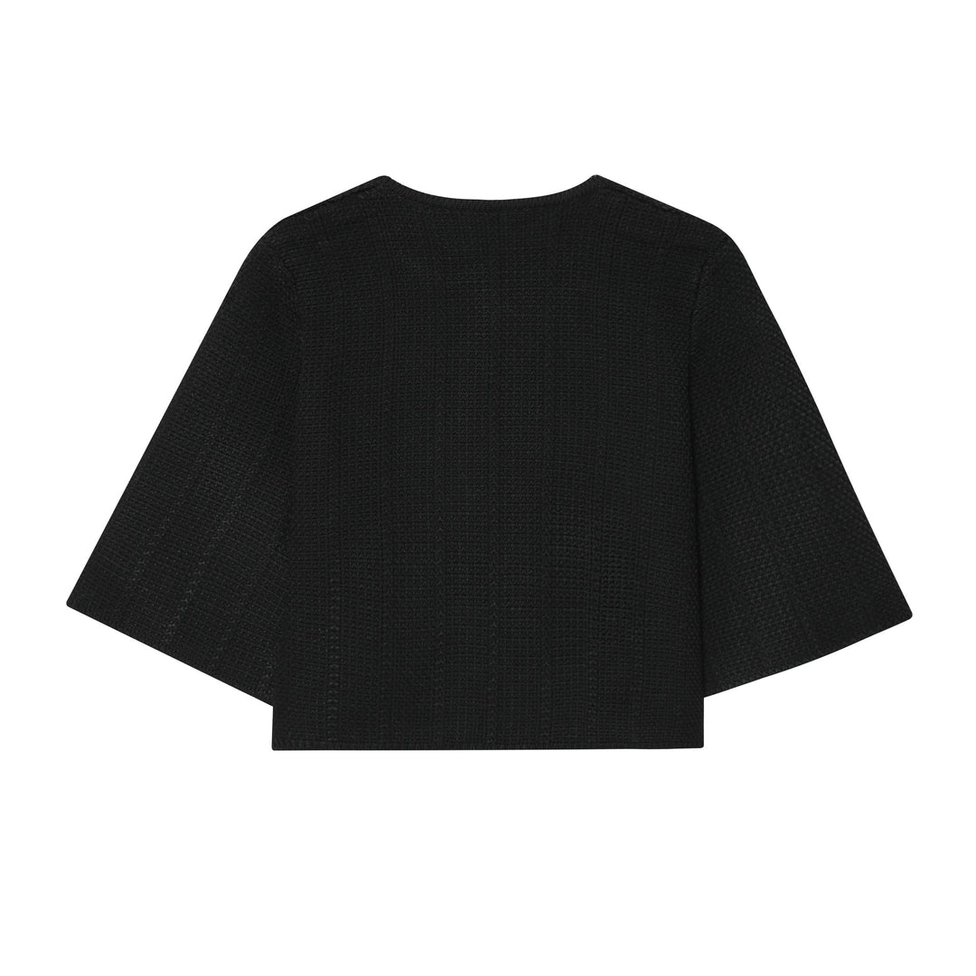 Damen elegante Strickjacke mit dekorativem Knopf EB