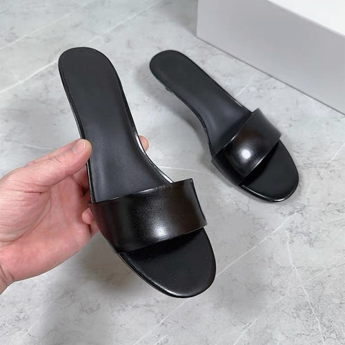 Damen elegante Slides mit breitem Satin-Riemen und komfortablem Fußbett EB