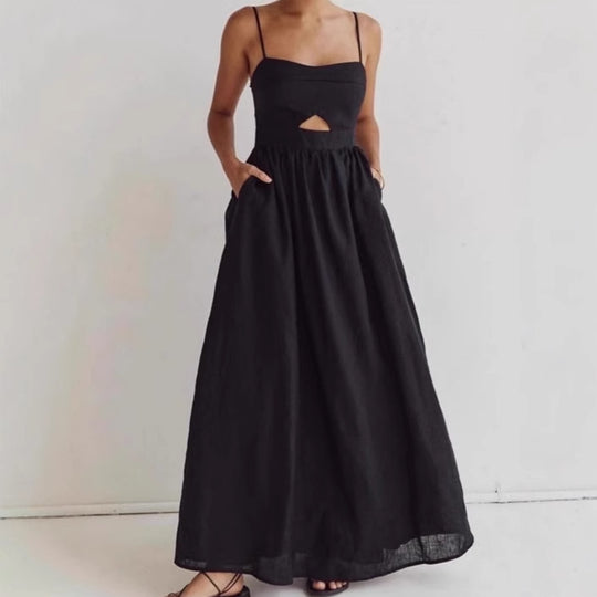 Damen Maxikleid mit raffiniertem Schnitt und praktischem Taschen-Design EB