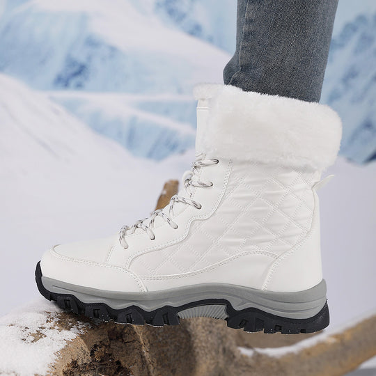 Damen Warm gefütterte Winterstiefel mit rutschfester Profilsohle EB