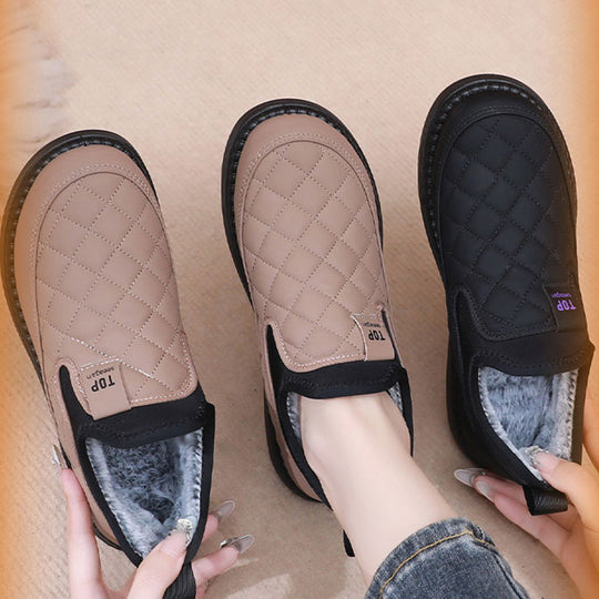 Damen Bequeme und warme Hausschuhe mit rutschfester Sohle EB