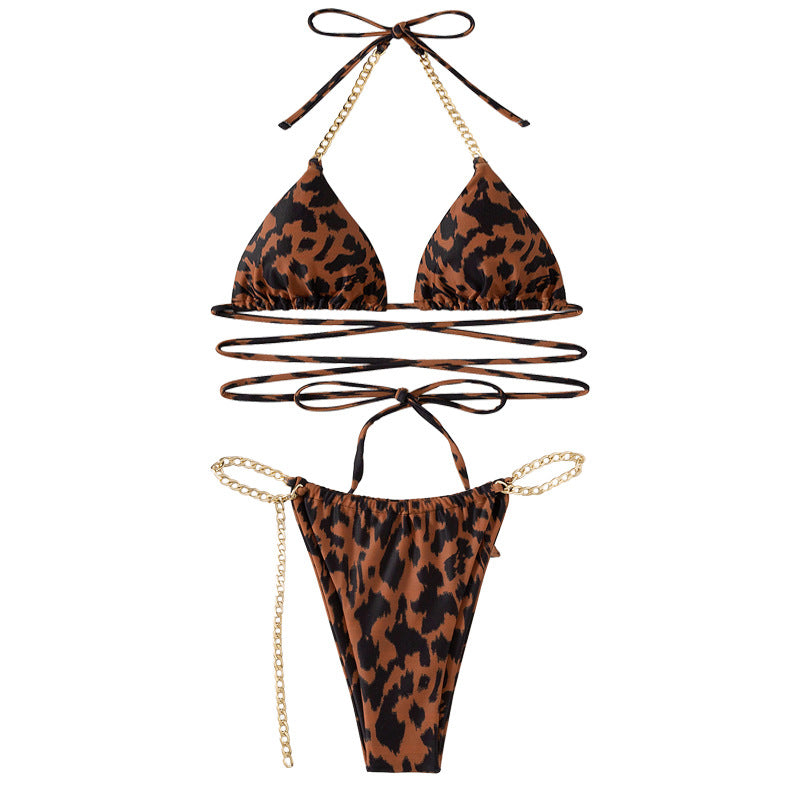 Damen Triangel-Bikini mit modischen Kreuzdetails EB
