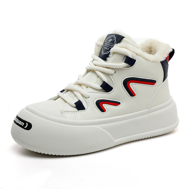 Damen hohe Sneaker mit flauschigem Innenfutter und modischem Design EB