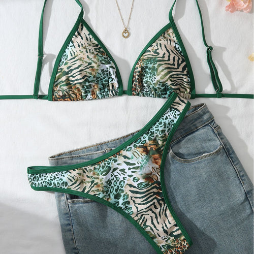 Damen Tiermuster Bikini Set EB