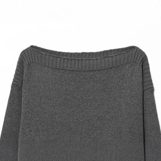 Damen kuscheliger Strickpullover mit weitem Schnitt und Rippbündchen EB