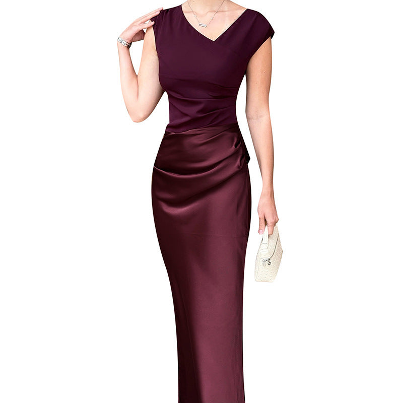 Damen Langärmliges Maxikleid mit elegantem Schnitt und figurbetontem Design EB