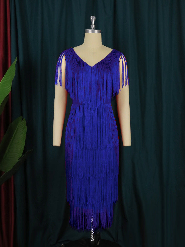 Damen Fransen Kleid EB