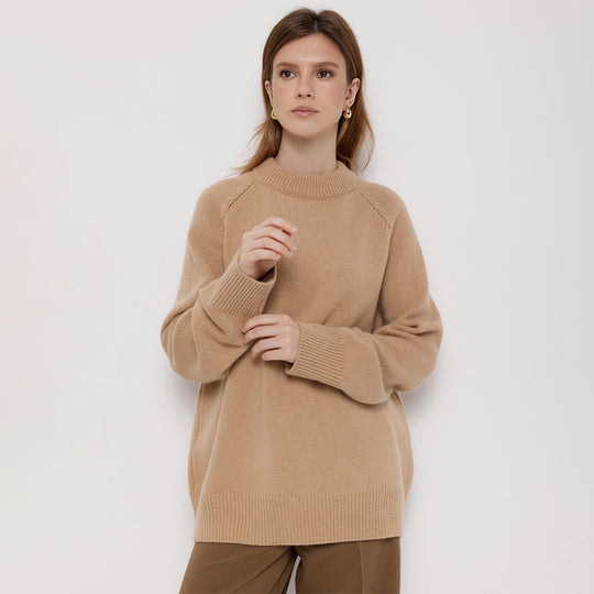 Damen lockerer Feinstrickpullover EB