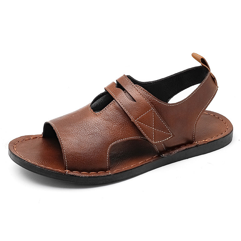 Herren Atmungsaktive Leder-Sandalen mit verstellbarem Riemen EB