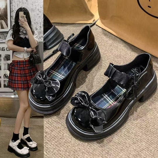 Damen Komfortable Schnürschuhe mit modischen Schleifen und robustem Profil EB