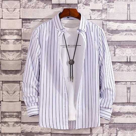 Herren nan lässige Hemdjacke aus leichter Baumwollmischung mit Button-Down-Kragen EB