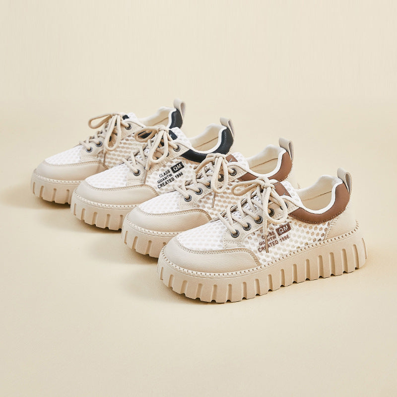 Damen Sportliche Sneakers mit atmungsaktiver Mesh-Oberfläche und rutschfester Gummisohle EB