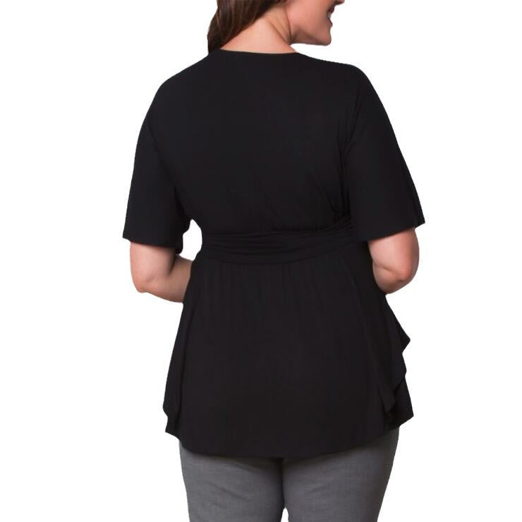 Damen elegantes Wickeloberteil mit fließendem Schnitt EB
