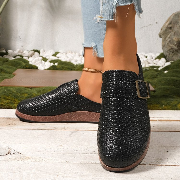 Damen Komfortable Clogs mit trendiger Schnallenapplikation EB