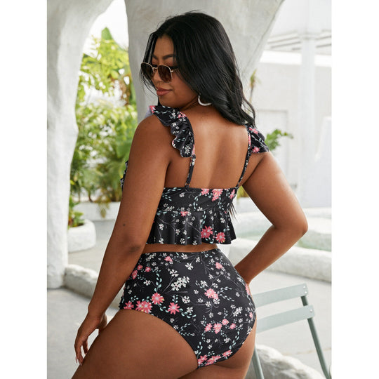 Damen Bikini-Set mit Rüschendesign und verstellbarem Oberteil EB