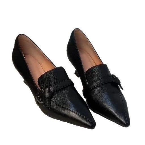 Damen elegante spitze Ballerinas mit feinem Riemen EB