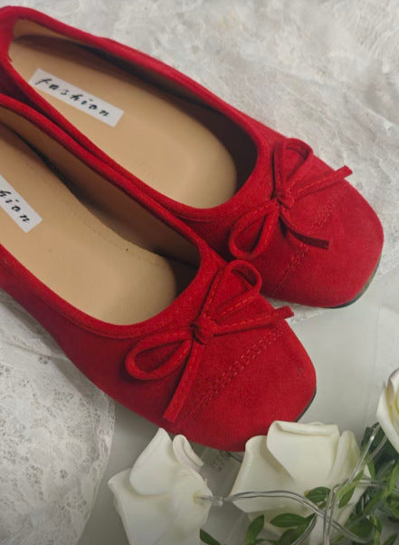 Damen Ballerinas mit elegantem Glanz und zartem Schleifen-Detail EB