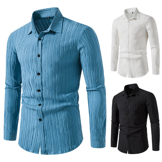 Herren Langarmhemd mit strukturiertem Design und moderner Passform EB
