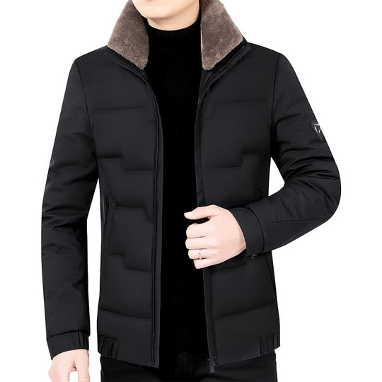 Herren Slim-Fit Wattierte Übergangsjacke mit weichgefüttertem Stehkragen und verdecktem Reißverschluss EB