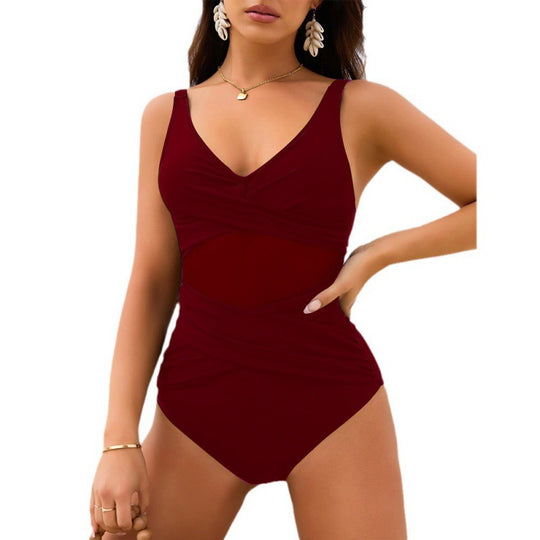 Damen Einteiliger Badeanzug mit raffiniertem Wickeldetail und figurformendem Schnitt EB