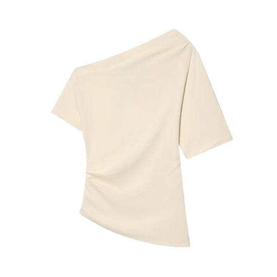 Damen asymmetrisches Oberteil mit elegantem Drapé EB