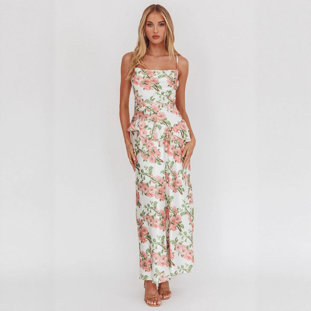 Damen Elegantes Peplum-Kleid mit floralem Design EB