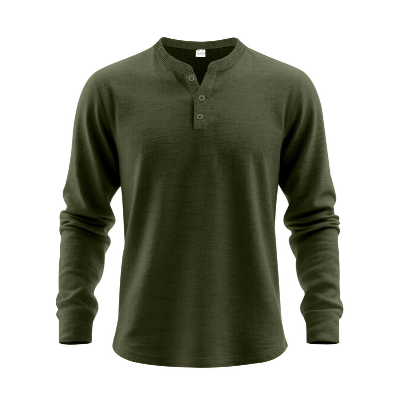 Herren Langarm-Henley-Shirt aus weichem Baumwollmix EB