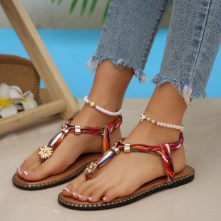 Damen Glitzernde Zehentrenner-Sandalen mit luxuriösen Schmuckdetails EB