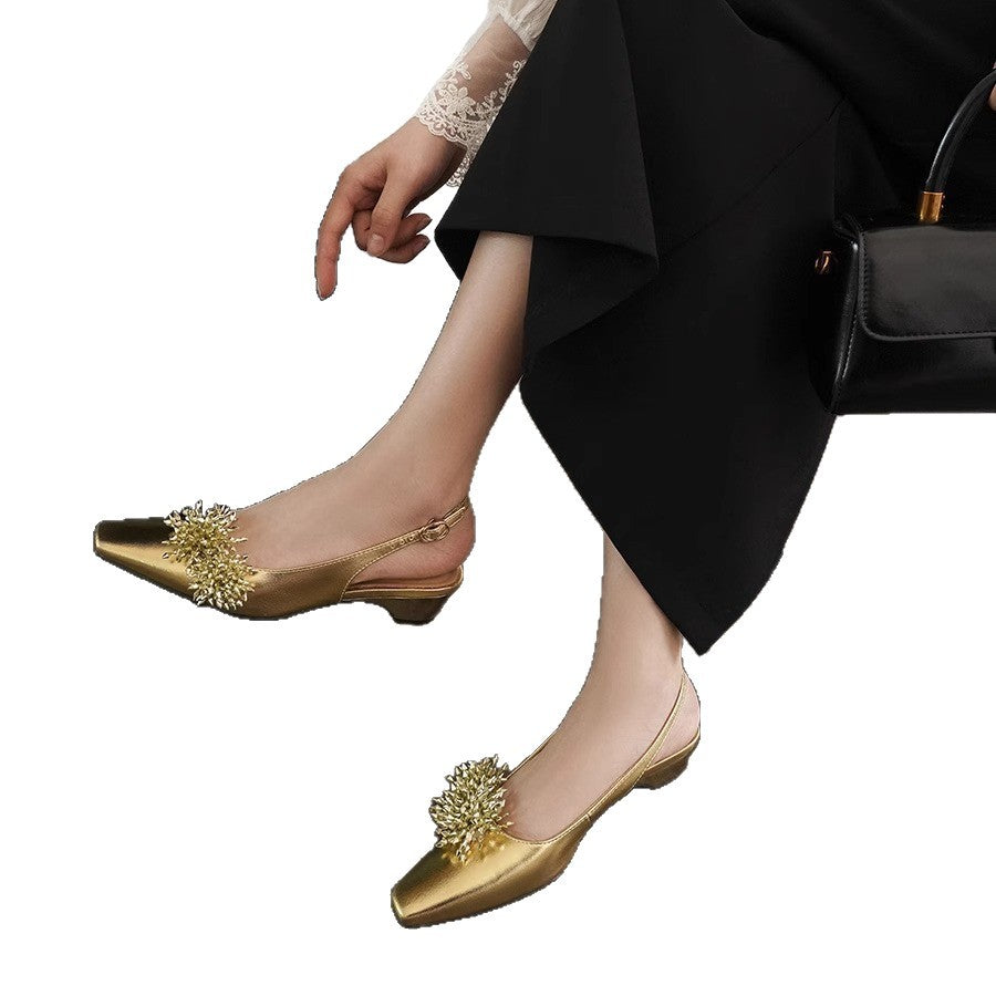 Damen Slingback-Pumps mit funkelnden Metallapplikationen und elegantem Design EB