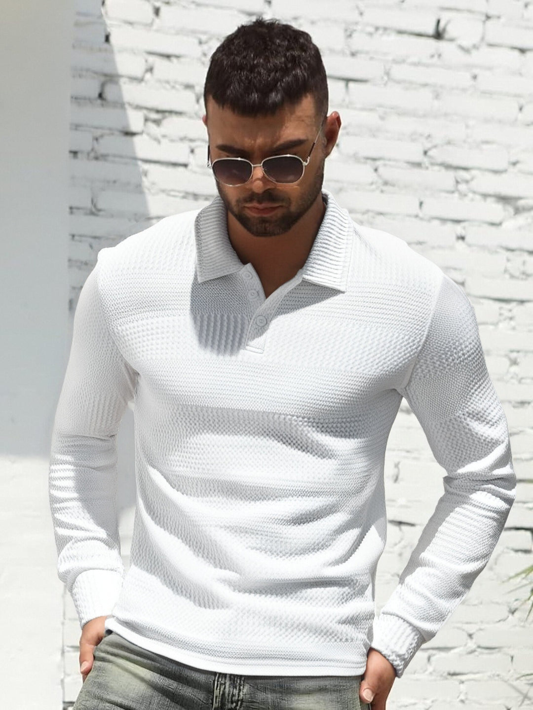Herren Langarm Poloshirt EB