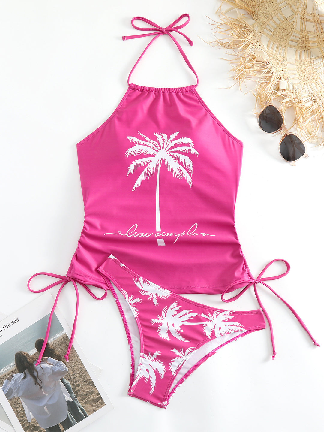 Damen trendiger Bikiniset mit Palmen-Motiv EB