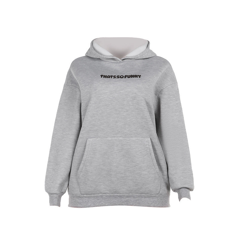 Damen Oversize-Kapuzenpullover mit Kängurutasche und Statement-Schriftzug EB