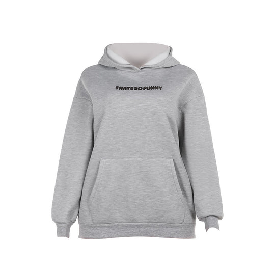 Damen Oversize-Kapuzenpullover mit Kängurutasche und Statement-Schriftzug EB