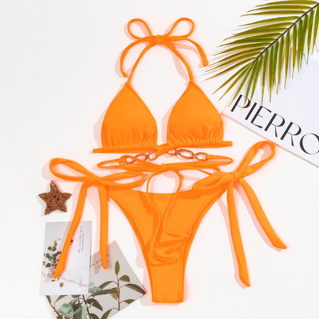 Damen Triangel-Bikini mit Kettenverzierung EB