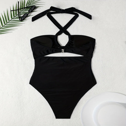 Damen Einteiler Badeanzug mit raffiniertem Cut-Out und elegantem Design EB