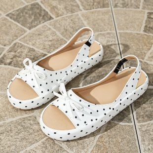 Damen Offene Ballerinas mit dekorativem Schleifendetail EB