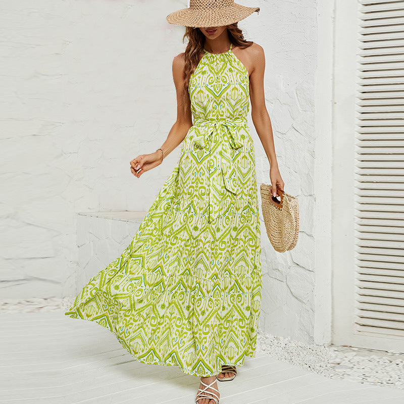 Damen Maxikleid mit schickem Wickeldesign und modernem Ethno-Muster EB