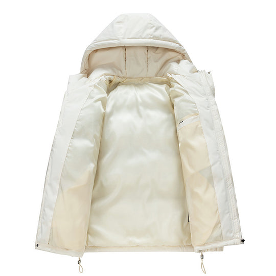 Herren minimalistischer Oversize-Steppmantel mit gesteppter Thermo-Füllung und Kordelzugkapuze EB