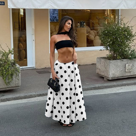 Damen Maxirock im verspielten Polka-Dots-Design EB