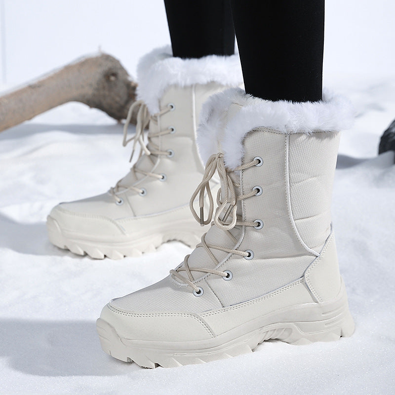 Damen Gefütterte Winterstiefel mit rutschfester Sohle und modischem Kunstfell EB
