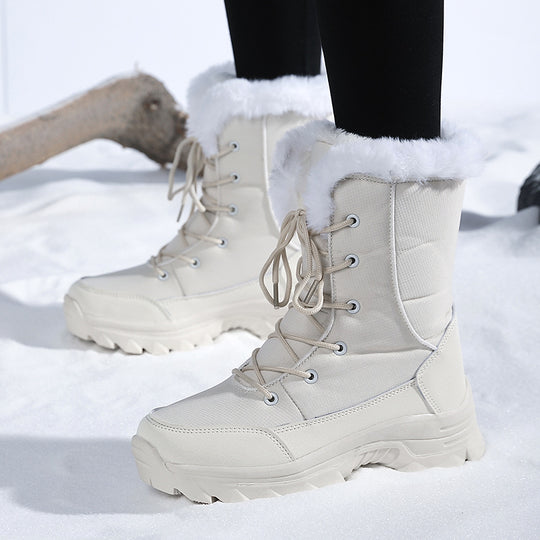 Damen Gefütterte Winterstiefel mit rutschfester Sohle und modischem Kunstfell EB