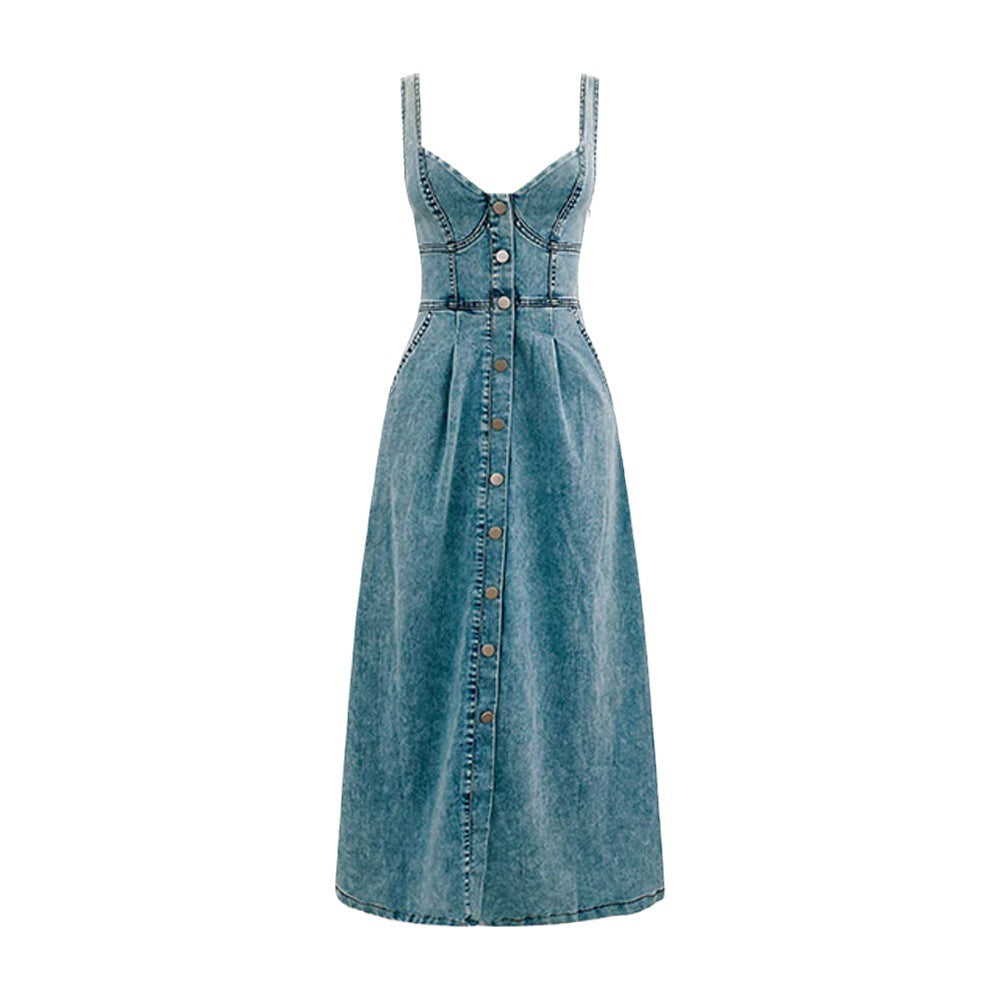 Damen Jeanskleid mit Knopfleiste und lässigem Schnitt EB