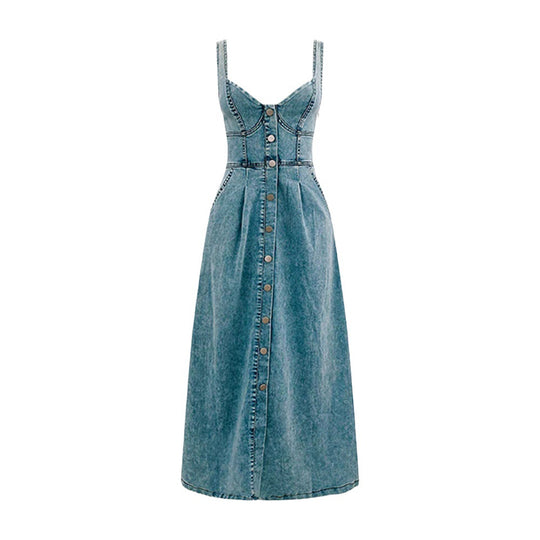 Damen Jeanskleid mit Knopfleiste und lässigem Schnitt EB