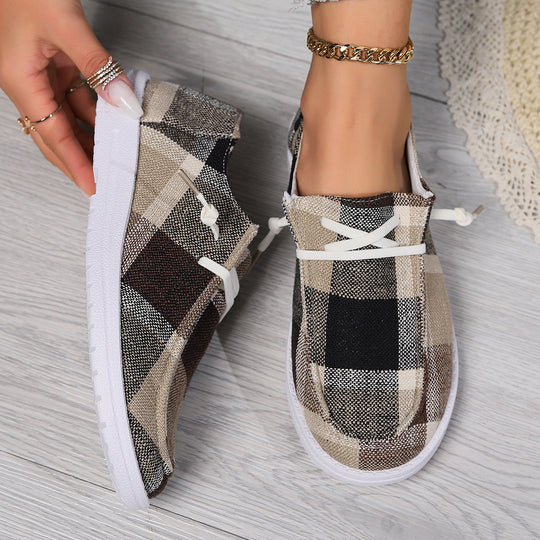 Damen Casual Sneakers im modischen Karomuster EB