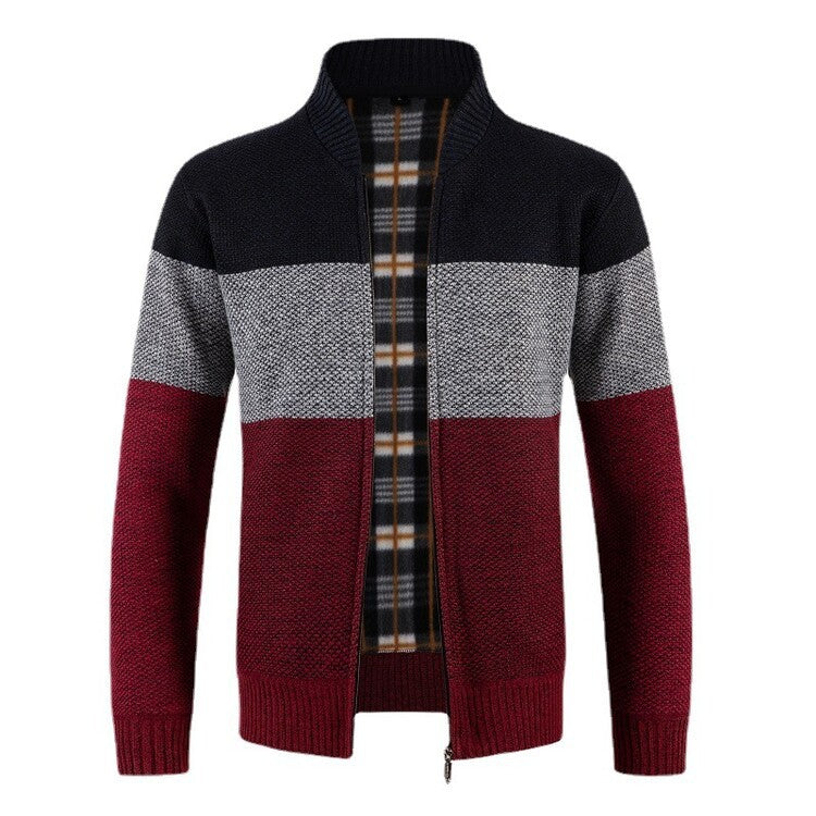 Herren Strickjacke mit strukturiertem Design und modernem Kragen EB