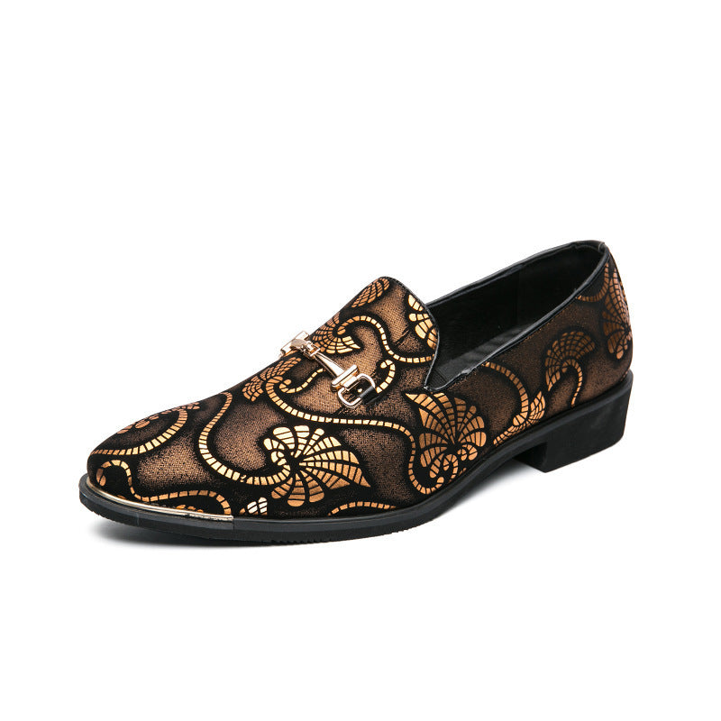 Herren eleganter Slip-On Loafer mit dekorativem Metalldetail, spitzer Form und gepolstertem Komfortfußbett EB